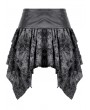 Dark in love Black and Grey Gothic Shattered Butterfly Punk Irregular Short Skirt