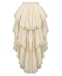 Dark in love Ivory Vintage Steampunk Gothic Ruffled Layered High-Low Skirt