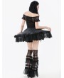 Dark in love Black Gothic Ballet Bow Detail Lace Trim Petticoat Skirt