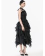 Dark in love Black Gothic Irregular Layered Fluffy Chiffon Lace Skirt