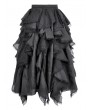 Dark in love Black Gothic Irregular Layered Fluffy Chiffon Lace Skirt