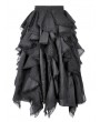 Dark in love Black Gothic Irregular Layered Fluffy Chiffon Lace Skirt