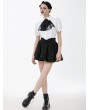 Dark in love Black Gothic Sweet Bow Pleated Mini Skirt
