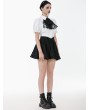 Dark in love Black Gothic Sweet Bow Pleated Mini Skirt