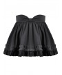 Dark in love Black Gothic Sweet Bow Pleated Mini Skirt