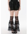 Dark in love Black Gothic Lolita Embroidered Lace Trimmed Lantern Shorts