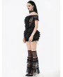 Dark in love Black Gothic Lolita Embroidered Lace Trimmed Lantern Shorts