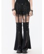 Dark in love Black Gothic Punk Convertible Shorts with Zipper Legs