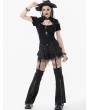 Dark in love Black Gothic Punk Convertible Shorts with Zipper Legs