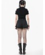 Dark in love Black Gothic Punk Convertible Shorts with Zipper Legs