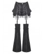 Dark in love Black Gothic Punk Convertible Shorts with Zipper Legs