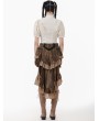 Dark in love Brown Vintage Steampunk Layered Ruffle Trim Fishtail Bloomers