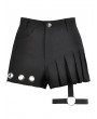 Dark in love Black Gothic Asymmetric Rivet Punk Shorts with Leg Strap