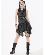 Dark in love Grey Gothic Punk Distressed Rebel Chic Sleeveless Top for Women