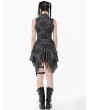 Dark in love Grey Gothic Punk Distressed Rebel Chic Sleeveless Top for Women