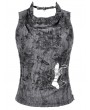 Dark in love Grey Gothic Punk Distressed Rebel Chic Sleeveless Top for Women