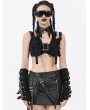Dark in love Black Gothic Rebel Punk Halter Utility Crop Top for Women