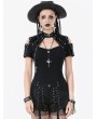Dark in love Black Dark Metal Gothic Skull Cross Short Sleeve T-Shirt for Women