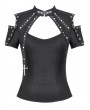 Dark in love Black Dark Metal Gothic Skull Cross Short Sleeve T-Shirt for Women