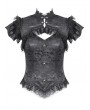 Dark in love Black Vintage Gothic Hollow Out Lace Trim Jacquard Top for Women