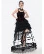 Dark in love Burgundy Gothic Velvet Ruched Lace-Up Corset Top for Women