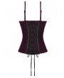 Dark in love Burgundy Gothic Velvet Ruched Lace-Up Corset Top for Women