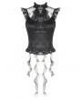 Dark in love Black Gothic Baroque Lace Panel Tassel Sleeveless Top for Women