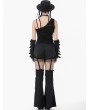 Dark in love Black Gothic Punk Asymmetrical Ripped Punk Cut-Out Top for Women