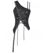Dark in love Black Gothic Punk Asymmetrical Ripped Punk Cut-Out Top for Women