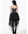 Dark in love Grey Gothic Striped Bowknot Cami Top for Women