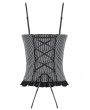 Dark in love Grey Gothic Striped Bowknot Cami Top for Women