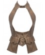 Dark in love Brown Steampunk Underbust Halter Utility Cargo Vest for Women