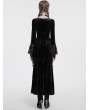 Punk Rave Black Gothic Velvet Long Sleeve Fishtail Maxi Dress