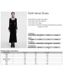 Punk Rave Black Gothic Velvet Long Sleeve Fishtail Maxi Dress