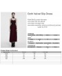 Punk Rave Red Gothic Embroidered Velvet Slip Long Party Dress