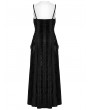 Punk Rave Black Gothic Embroidered Velvet Slip Long Party Dress