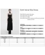Punk Rave Black Gothic Embroidered Velvet Slip Long Party Dress