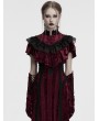 Punk Rave Red Gothic Retro Lace Embroidered Velvet Shawl for Women