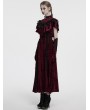 Punk Rave Red Gothic Retro Lace Embroidered Velvet Shawl for Women