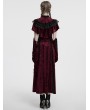 Punk Rave Red Gothic Retro Lace Embroidered Velvet Shawl for Women