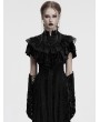 Punk Rave Black Gothic Retro Lace Embroidered Velvet Shawl for Women