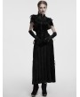 Punk Rave Black Gothic Retro Lace Embroidered Velvet Shawl for Women
