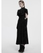 Punk Rave Black Gothic Retro Lace Embroidered Velvet Shawl for Women