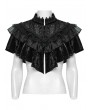 Punk Rave Black Gothic Retro Lace Embroidered Velvet Shawl for Women