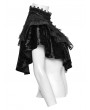 Punk Rave Black Gothic Retro Lace Embroidered Velvet Shawl for Women