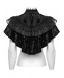 Punk Rave Black Gothic Retro Lace Embroidered Velvet Shawl for Women