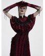 Punk Rave Red Gothic Retro Embroidered Velvet Gloves for Women