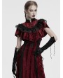 Punk Rave Black Gothic Retro Embroidered Velvet Gloves for Women