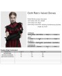 Punk Rave Black Gothic Retro Embroidered Velvet Gloves for Women