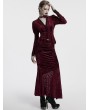 Punk Rave Red Gothic Lace Embroidered Velvet Gigot Sleeve Shirt for Women